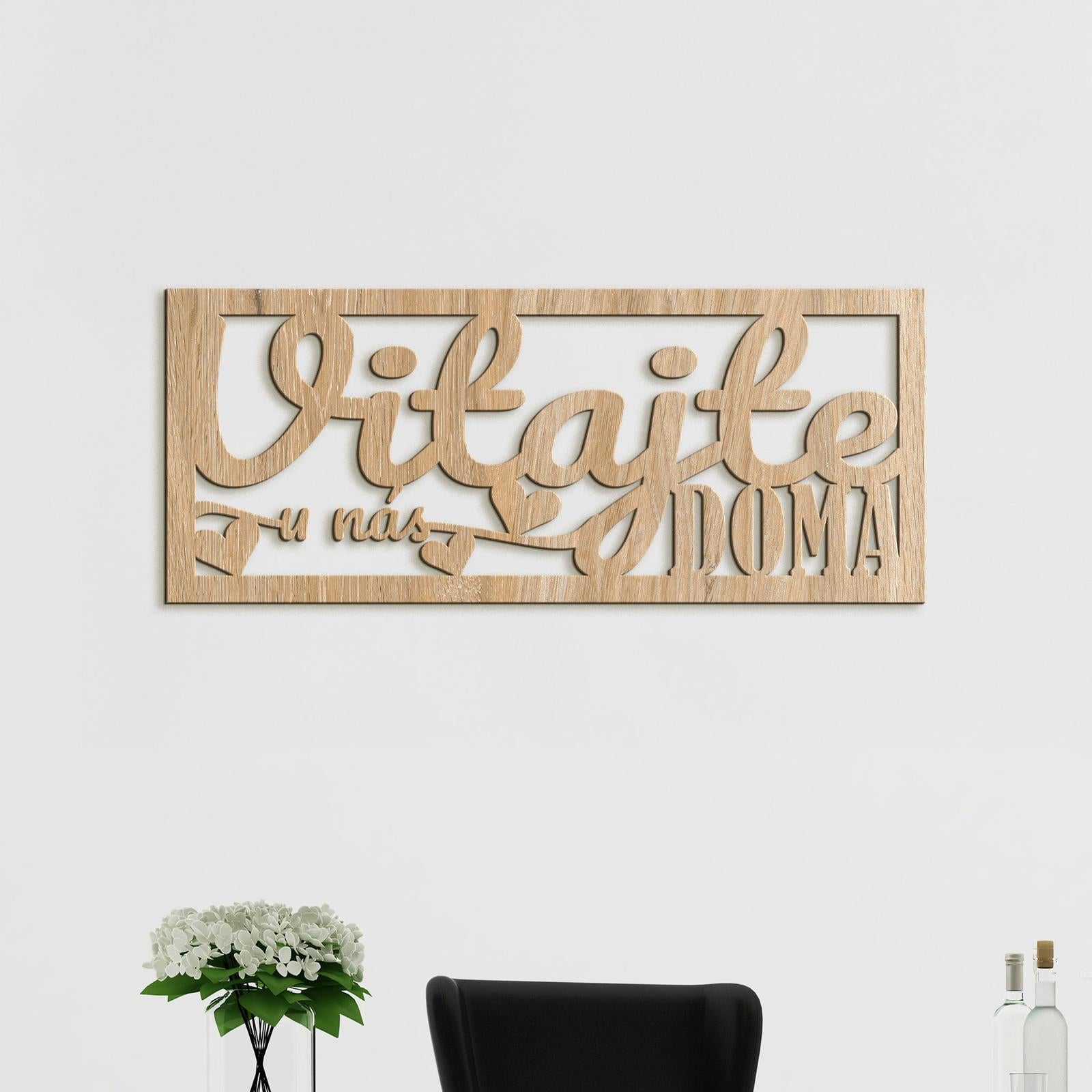 Drevený nápis VITAJTE u nás DOMA-DREVTEX