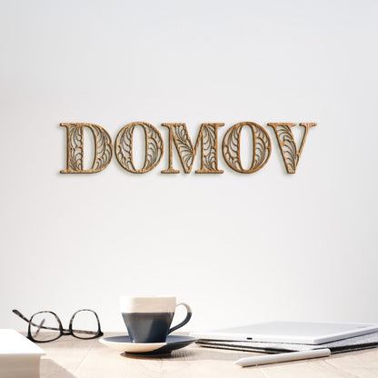 Drevený nápis DOMOV-DREVTEX