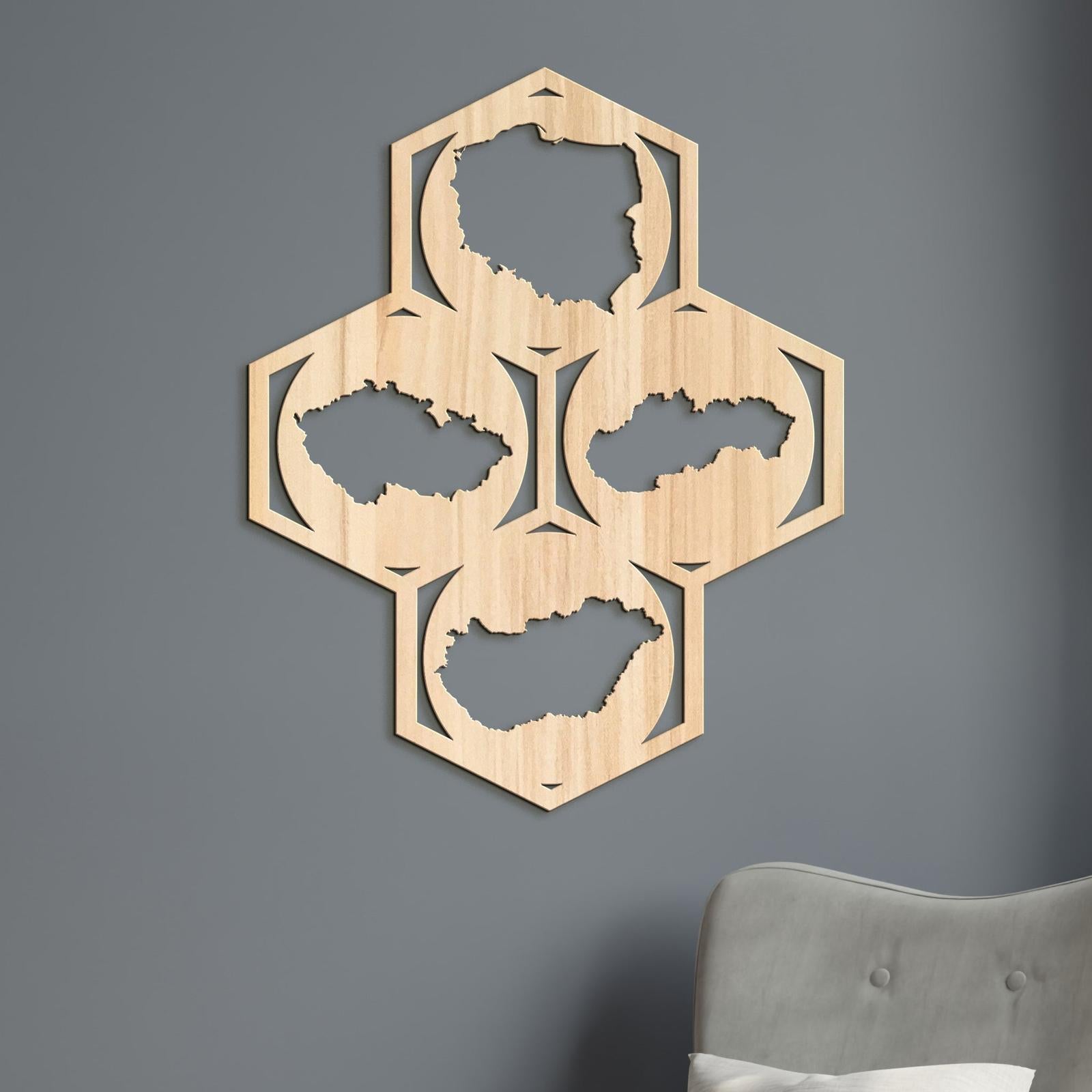 Drevený obraz na stenu Mapy-DREVTEX