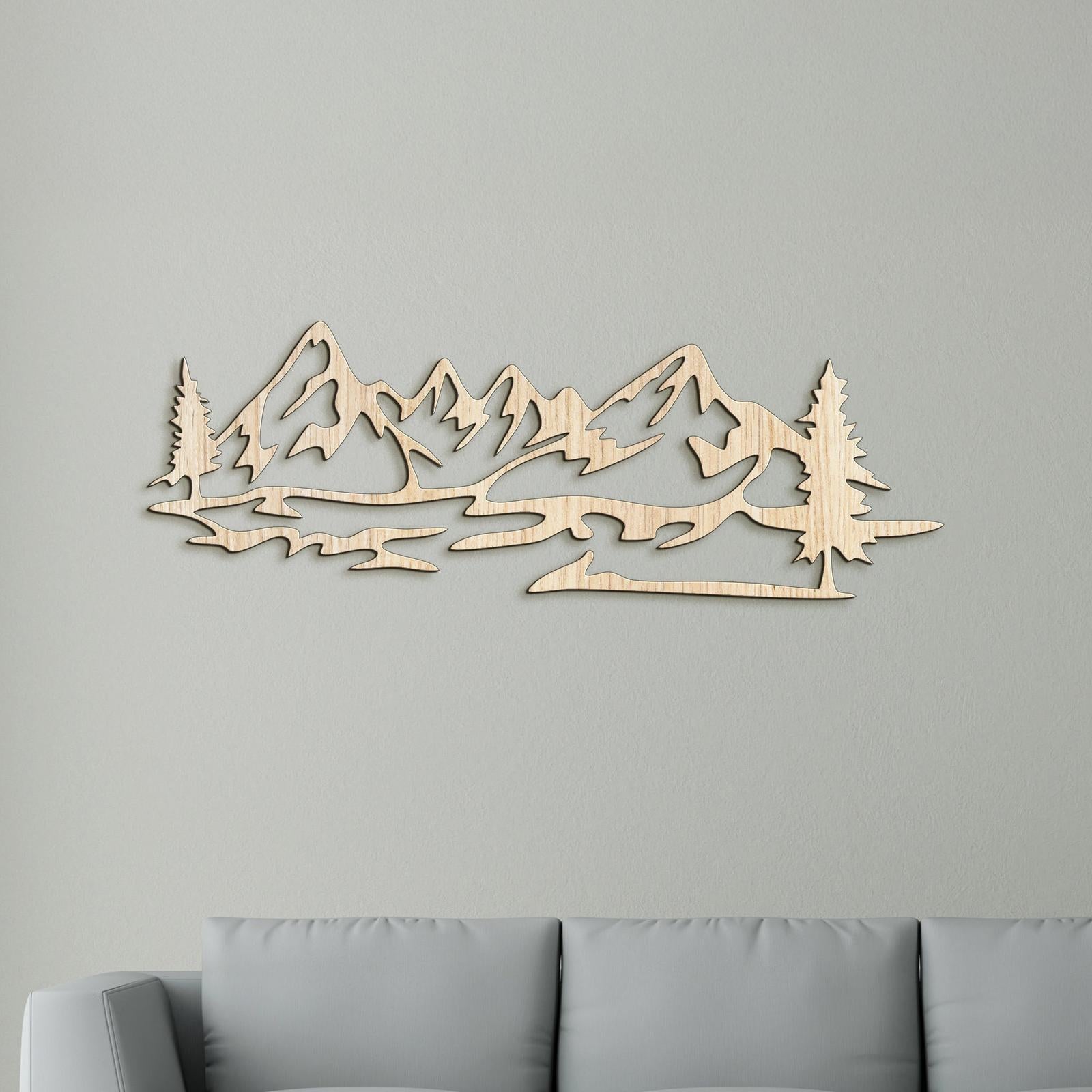 Dreveny obraz silueta hor-DREVTEX