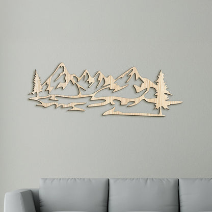 Dreveny obraz silueta hor-DREVTEX