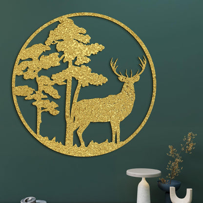 Drevený obraz Jelenia silueta-DREVTEX