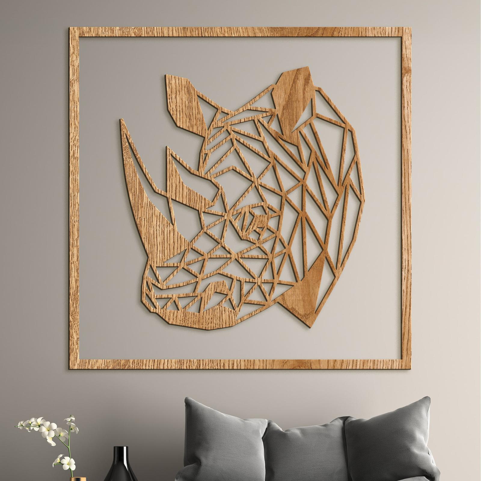 Drevený obraz Nosorožec-DREVTEX