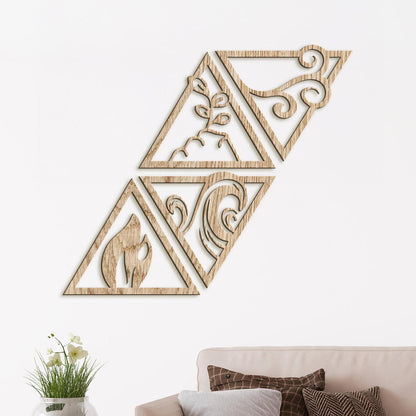 Obraz so symbolmi styroch zivlov-DREVTEX