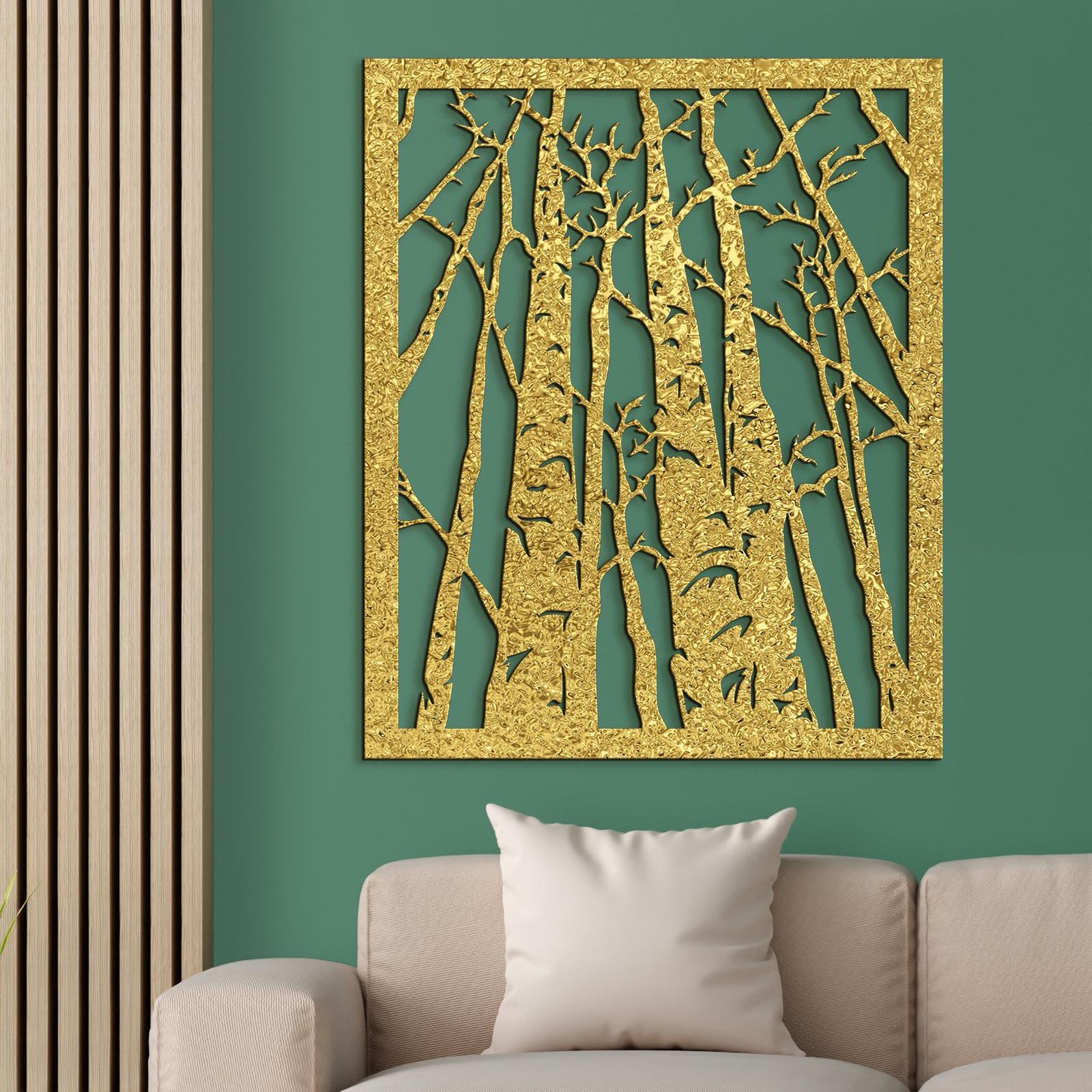 Drevený obraz na stenu silueta lesa-DREVTEX