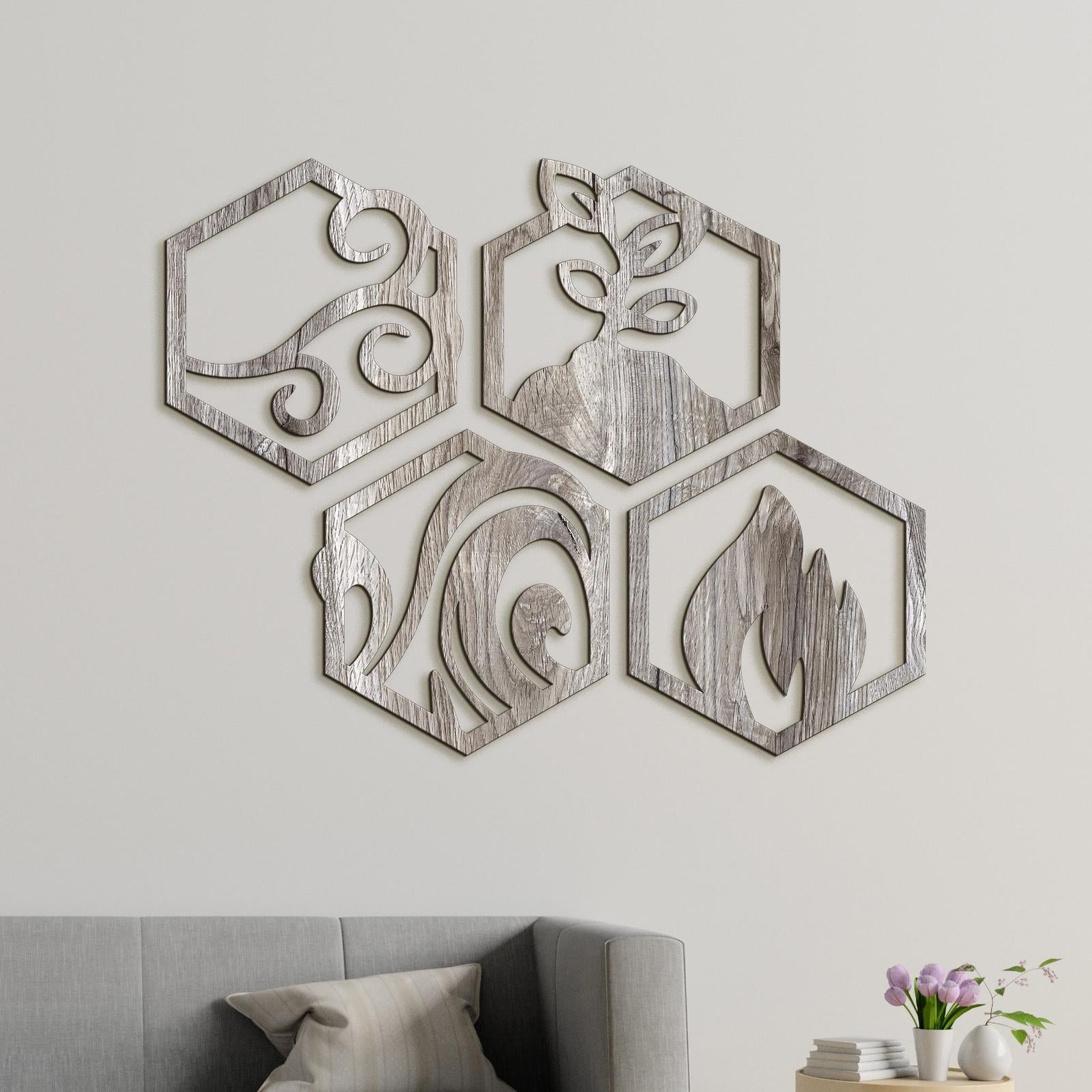 Moderný obraz Štyri živly-DREVTEX