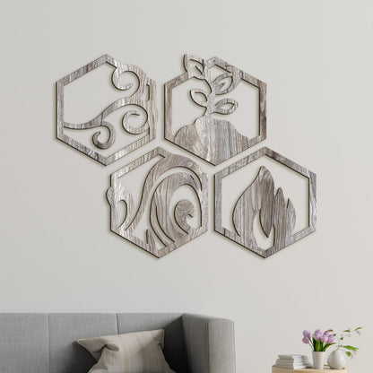 Moderný obraz Štyri živly-DREVTEX