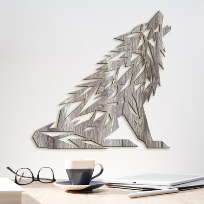 Drevený obraz Vyjúci vlk-DREVTEX