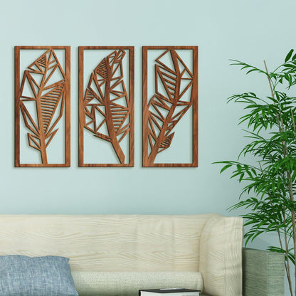 Trojdielny obraz Listy 3D-DREVTEX