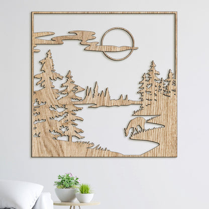 Drevený obraz Lesná čistinka-DREVTEX