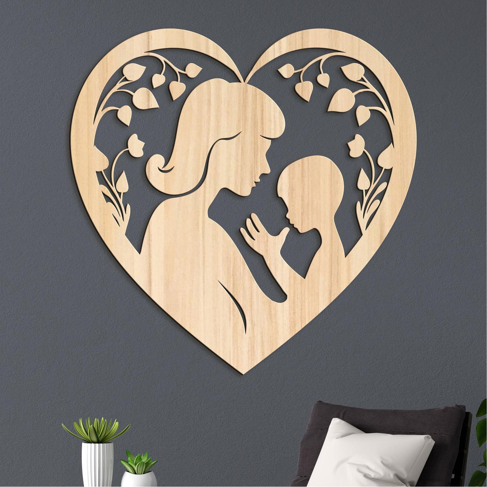 Drevený obraz Matka s dieťaťom-DREVTEX
