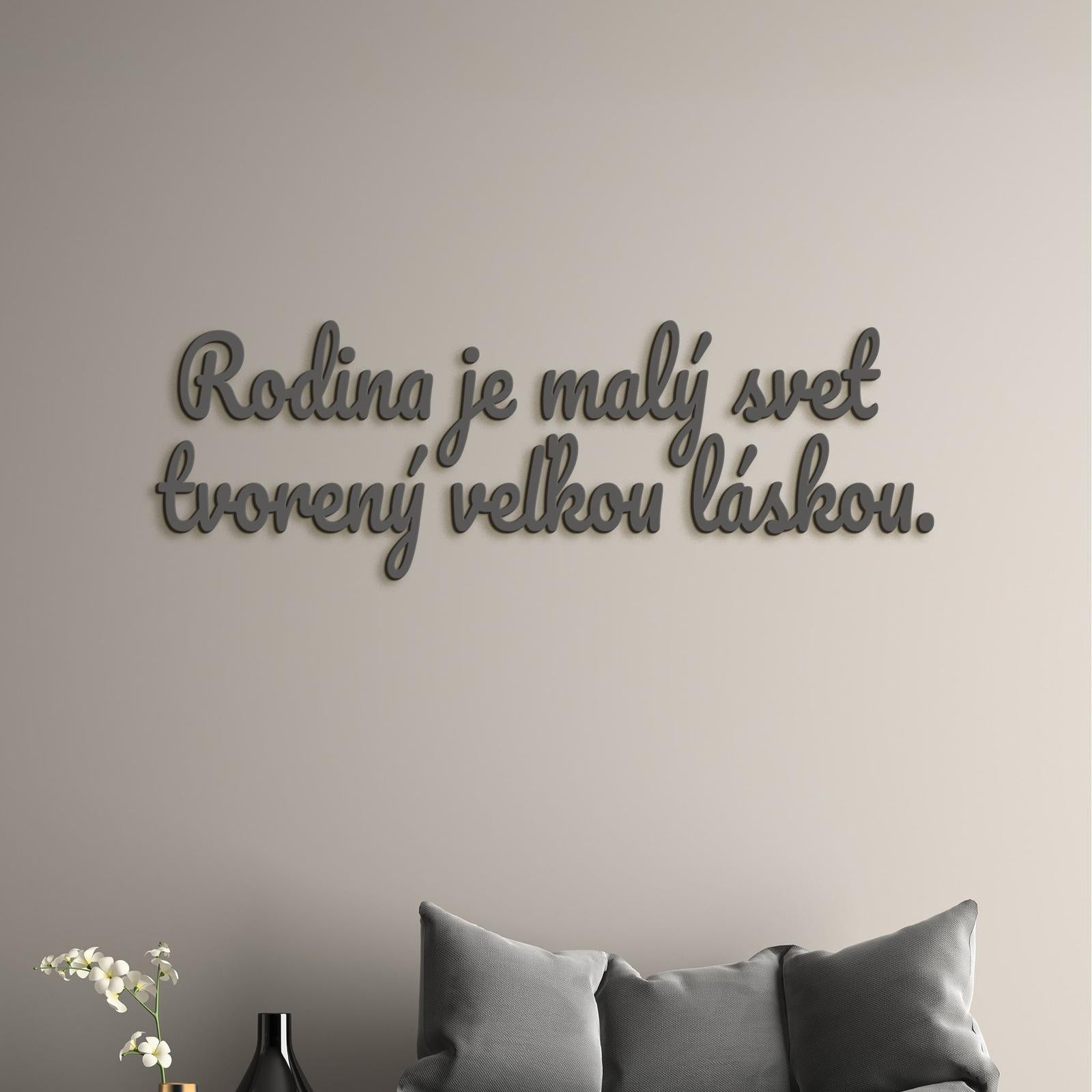 Drevený nápis Rodina je malý svet tvorený veľkou láskou-DREVTEX