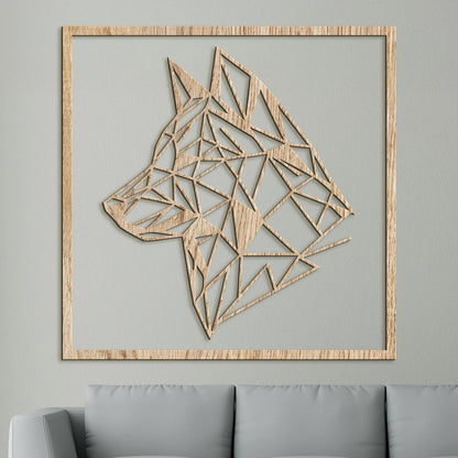 Drevený obraz Silueta vlka-DREVTEX