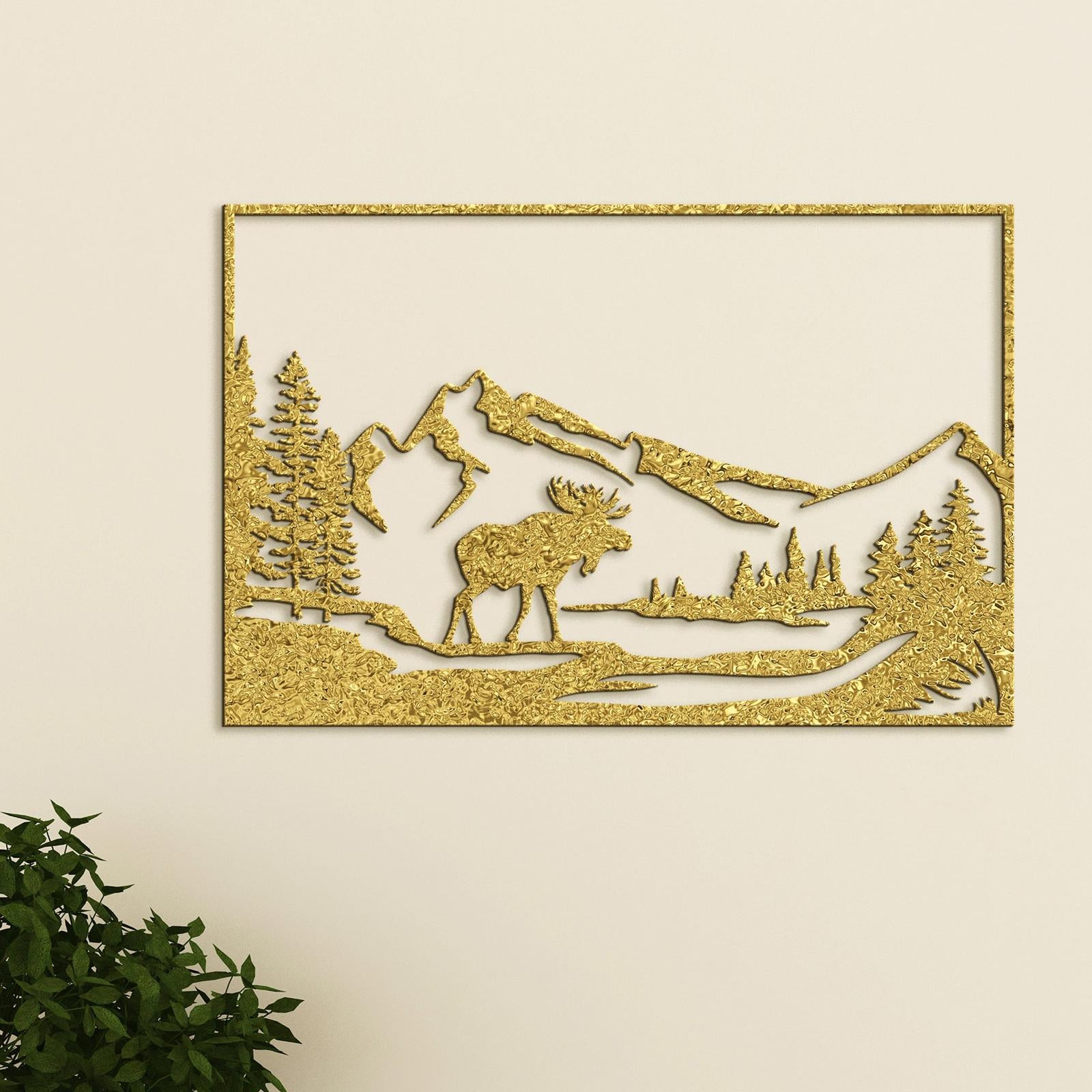 Horska sceneria s lososom-DREVTEX