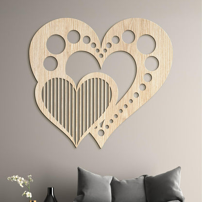 Drevený obraz na stenu Srdcia-DREVTEX