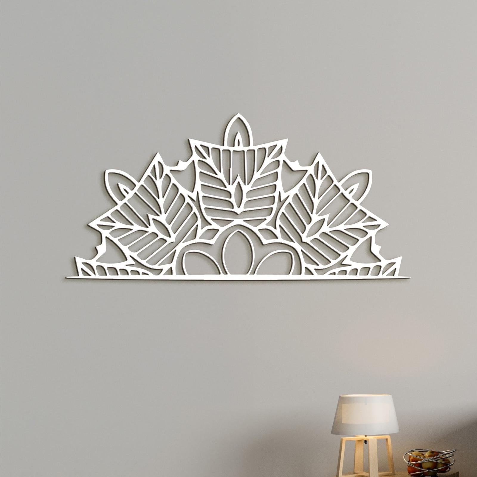 Drevená mandala polkruh Ornament-DREVTEX