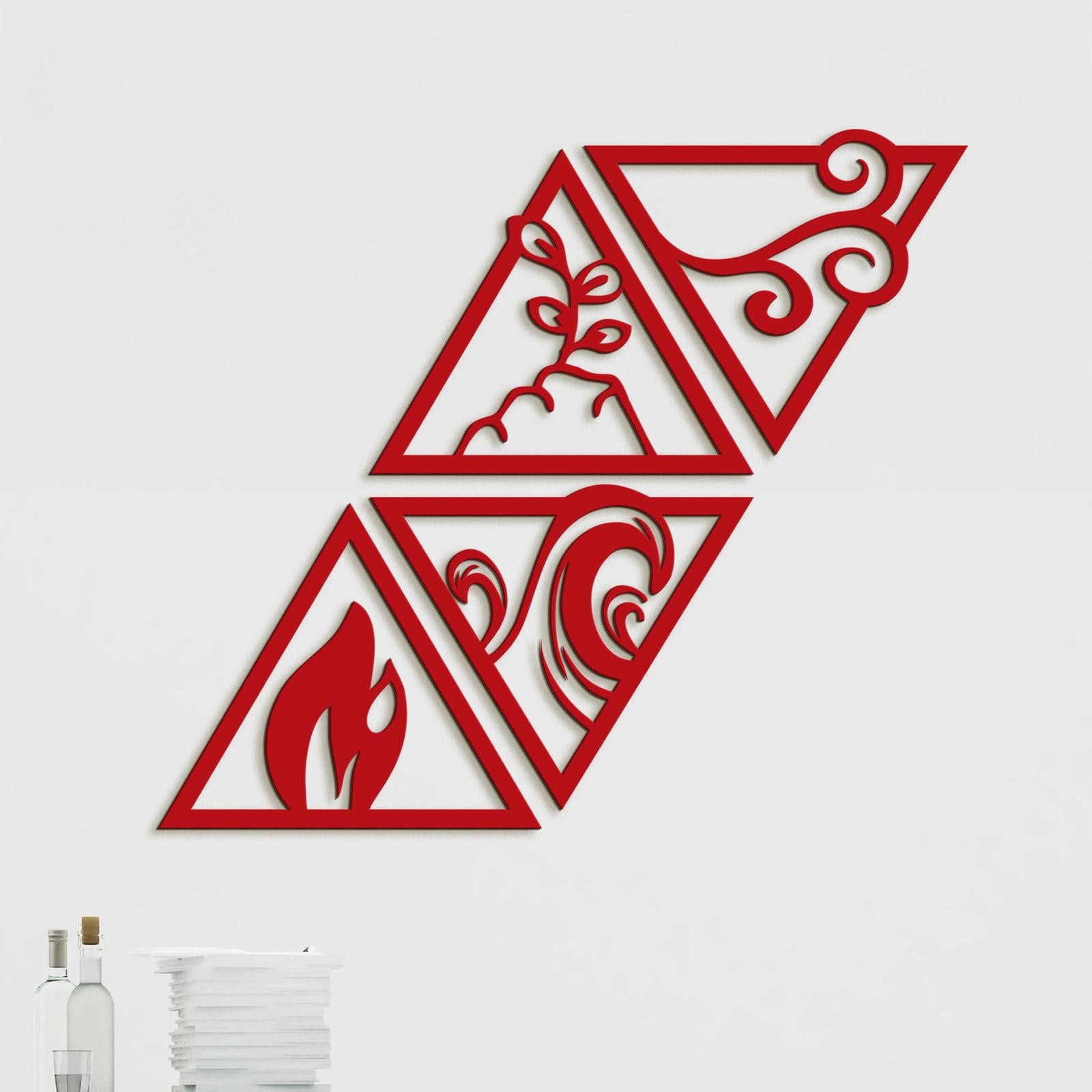 Obraz so symbolmi styroch zivlov-DREVTEX