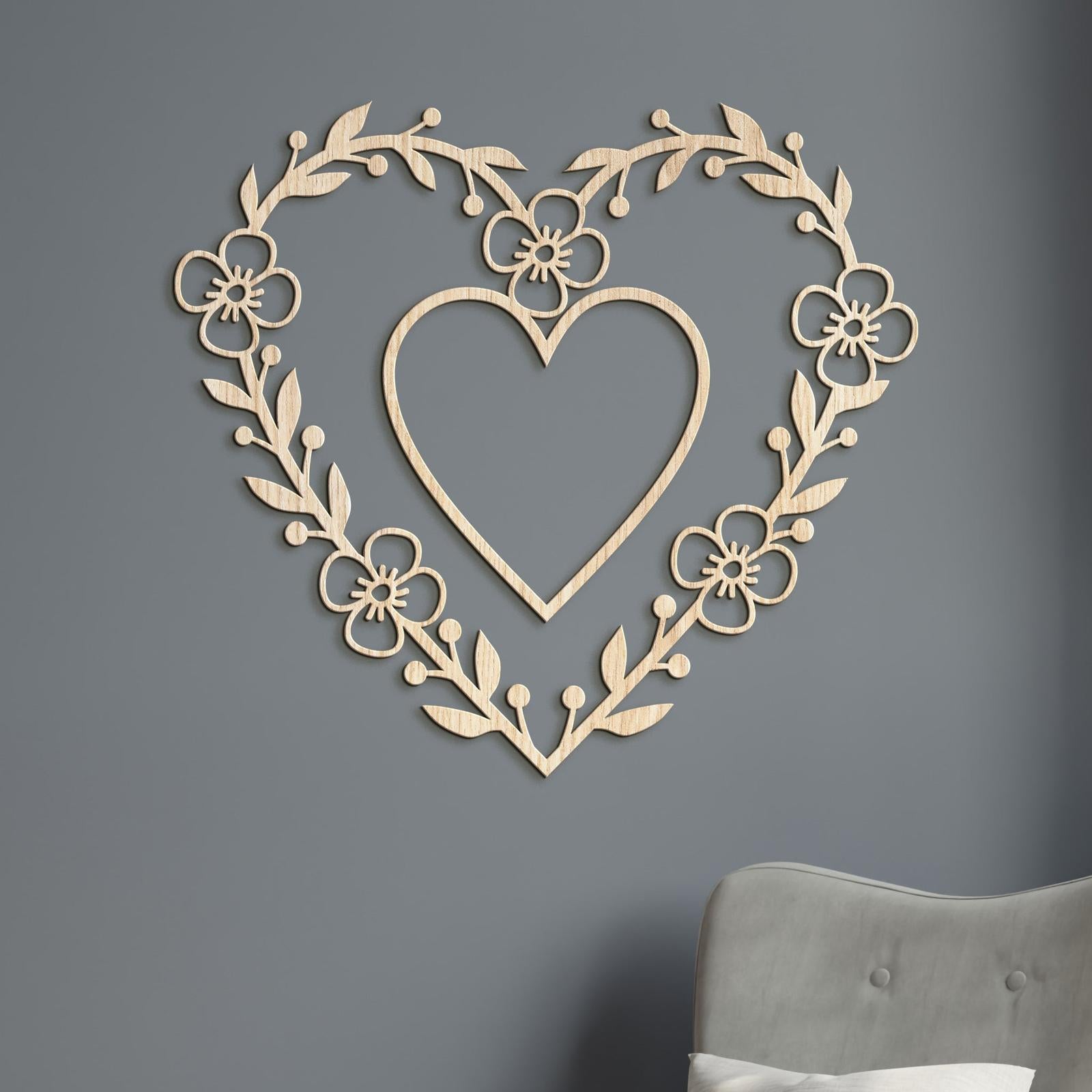 Romantický obraz na stenu HEART-DREVTEX