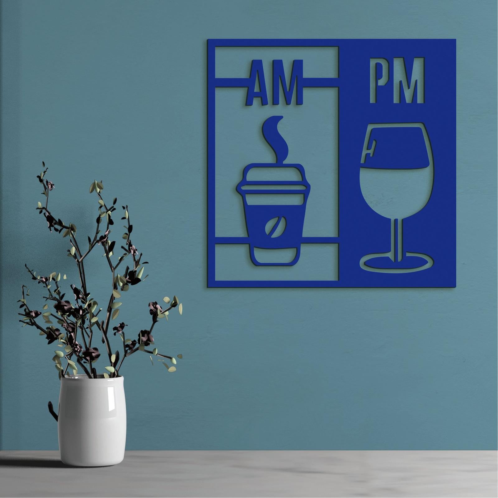 Drevená dekorácia Deň začína kávou a končí vínom-DREVTEX