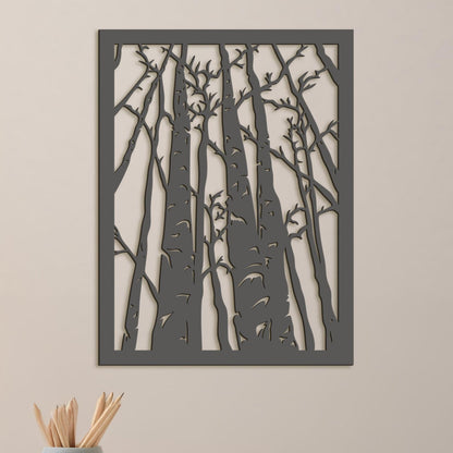 Drevený obraz na stenu silueta lesa-DREVTEX