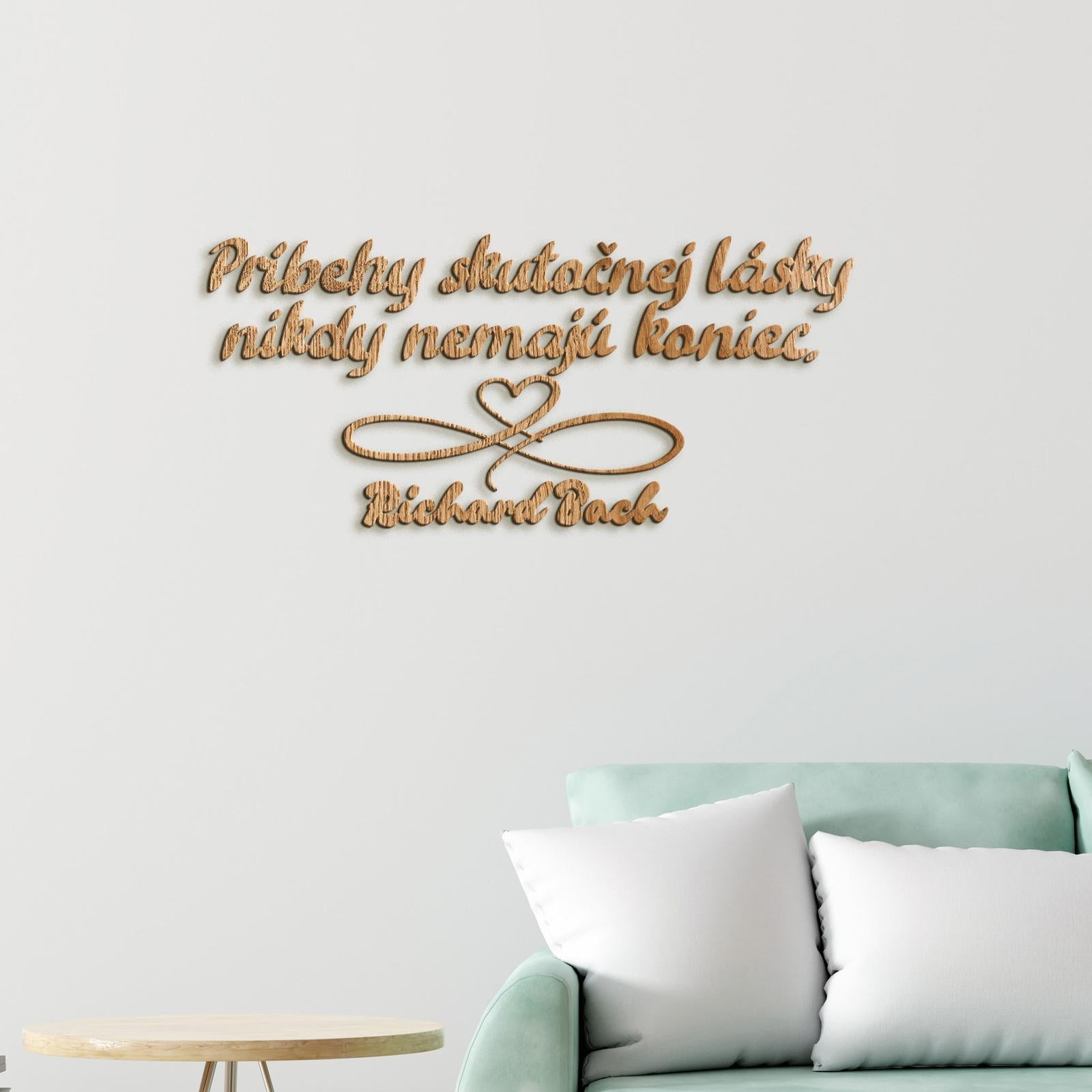 Drevený citát Príbehy skutočnej lásky-DREVTEX