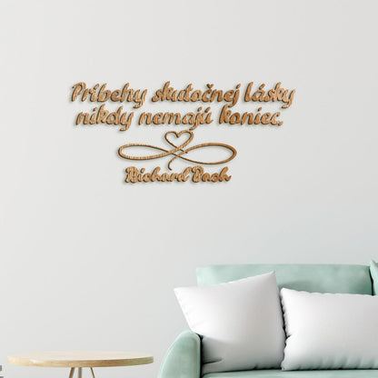 Drevený citát Príbehy skutočnej lásky-DREVTEX