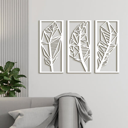 Trojdielny obraz Listy 3D-DREVTEX