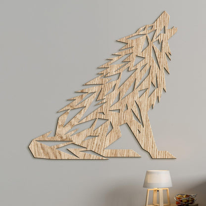 Drevený obraz Vyjúci vlk-DREVTEX