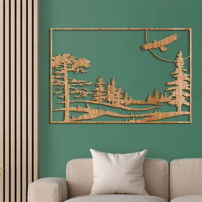 Dreveny obraz let orla-DREVTEX