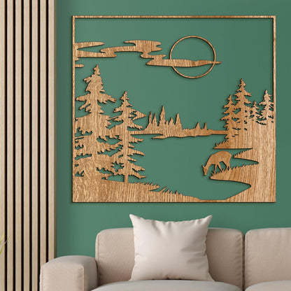 Drevený obraz Lesná čistinka-DREVTEX