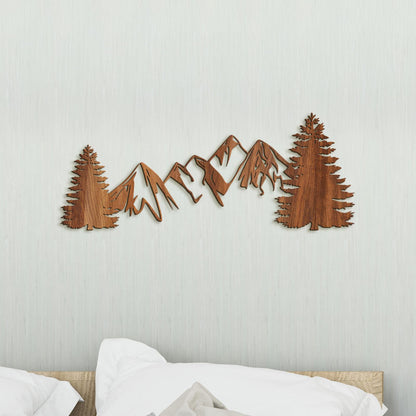 Drevená dekorácia na stenu MOUNTAINS-DREVTEX
