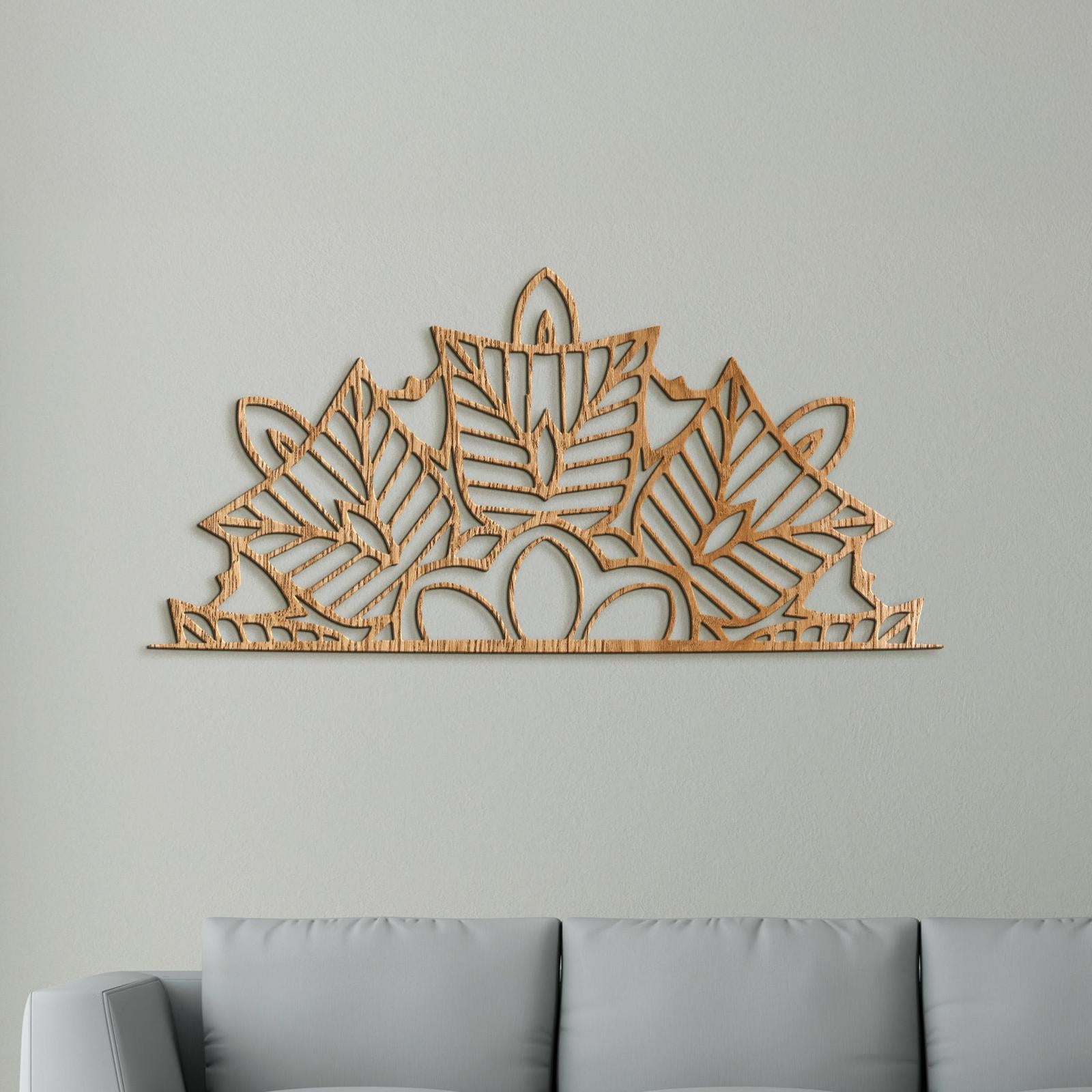 Drevená mandala polkruh Ornament-DREVTEX