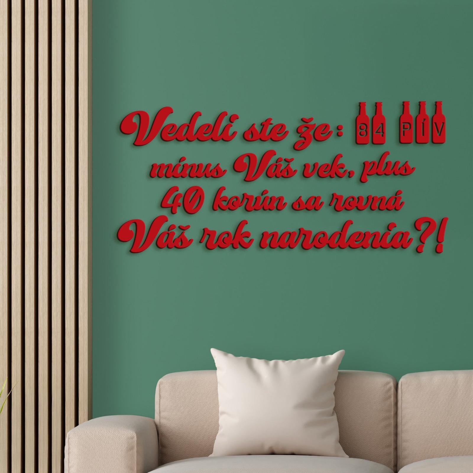 Vtipný drevený nápis na stenu PIVO-DREVTEX