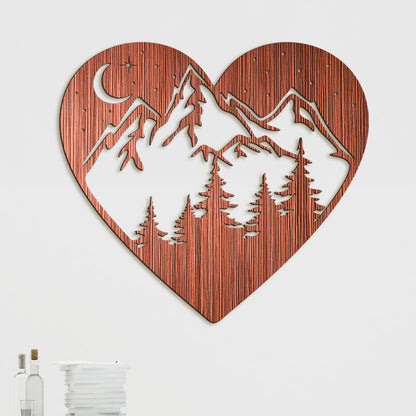 Drevený obraz na stenu Láska k horám-DREVTEX