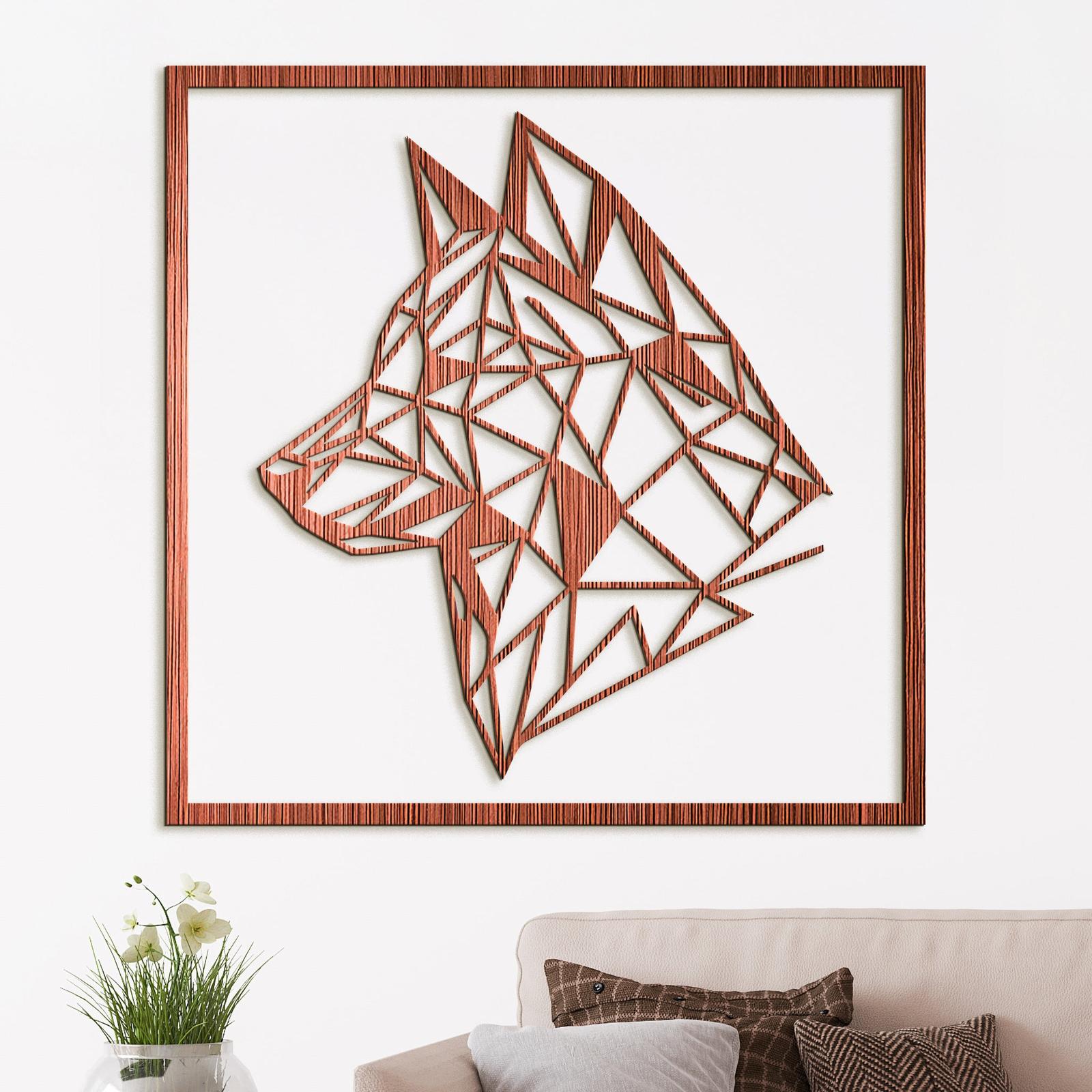 Drevený obraz Silueta vlka-DREVTEX