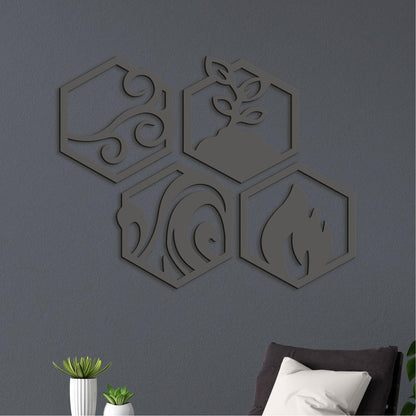 Moderný obraz Štyri živly-DREVTEX