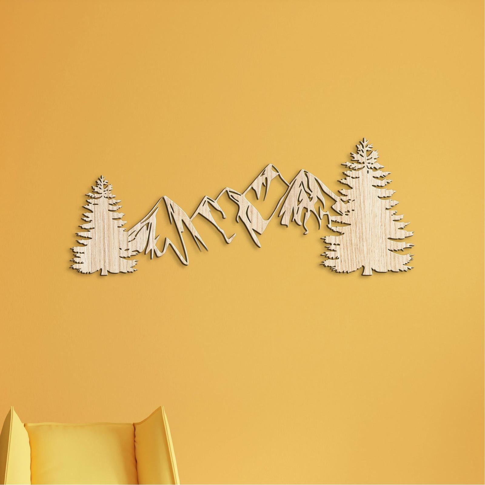 Drevená dekorácia na stenu MOUNTAINS-DREVTEX
