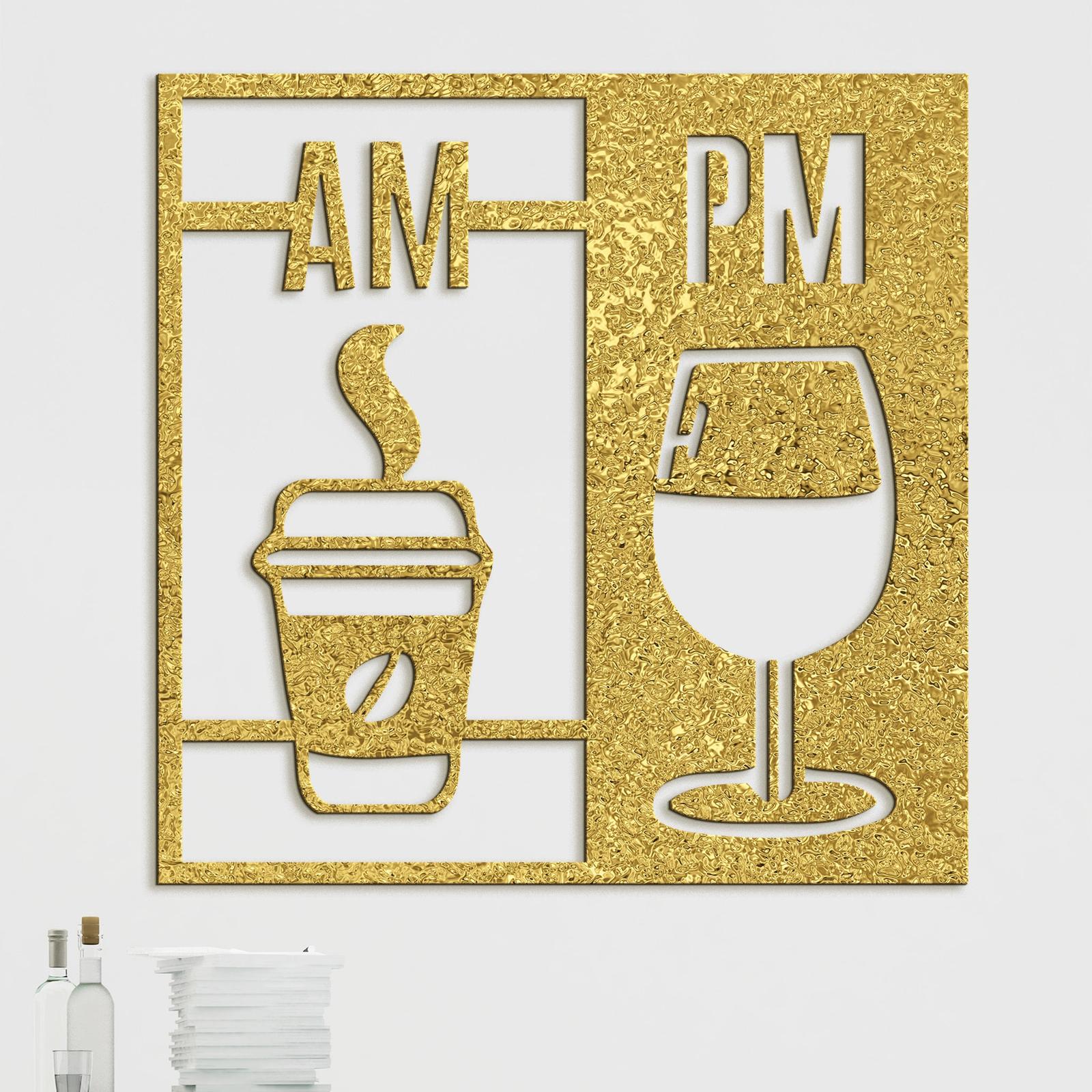 Drevená dekorácia Deň začína kávou a končí vínom-DREVTEX