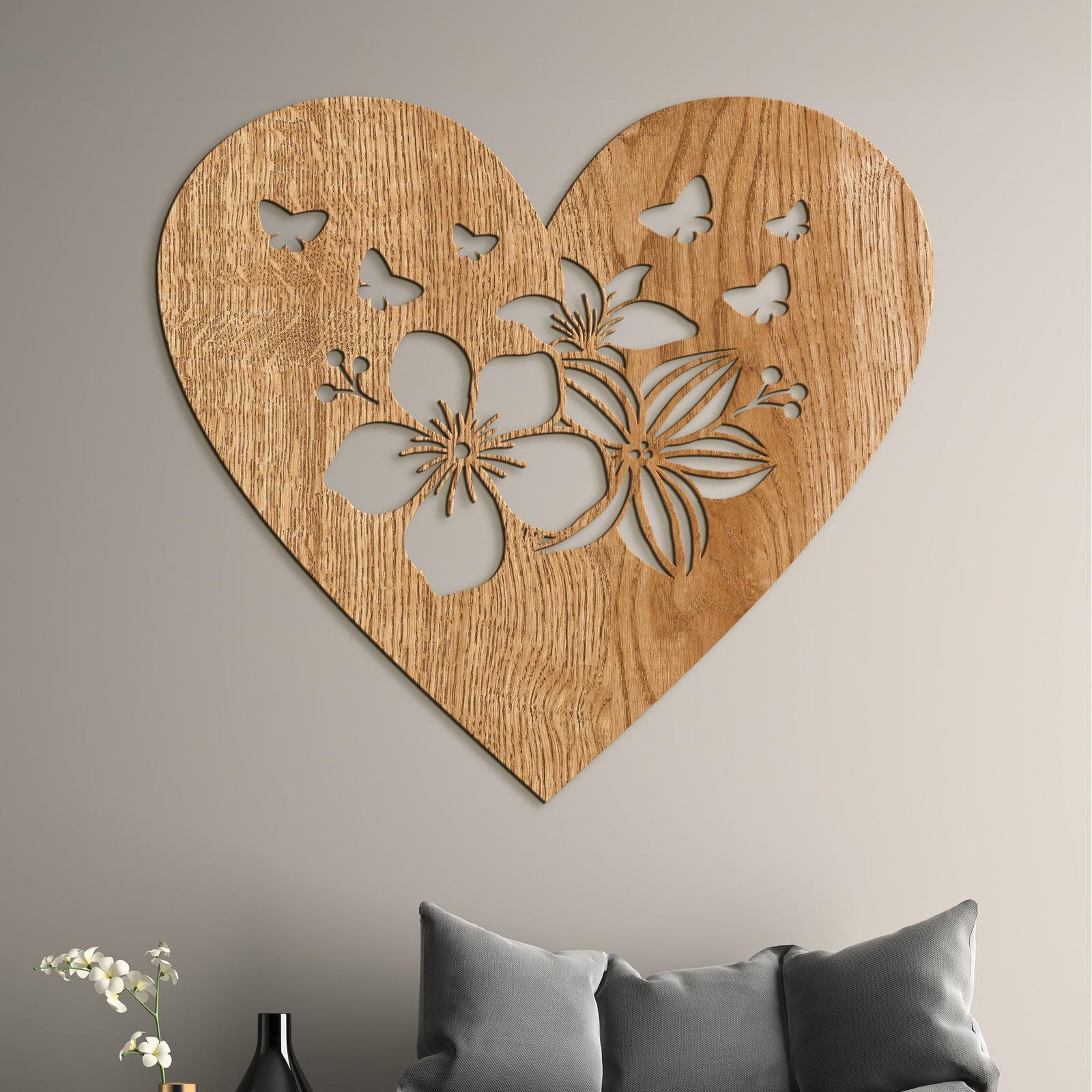 Drevený obraz Srdce plné motýľov-DREVTEX