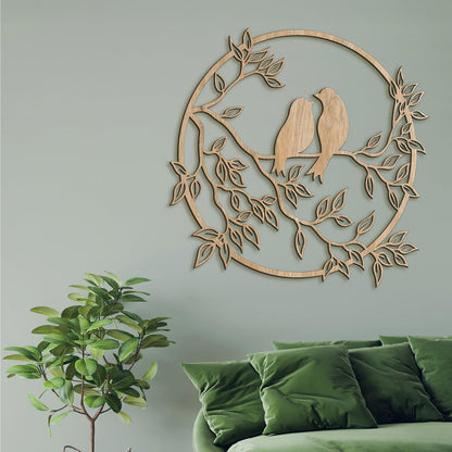 Drevený obraz štebot vtákov-DREVTEX