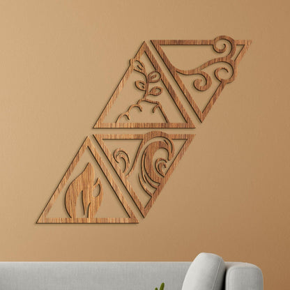 Obraz so symbolmi styroch zivlov-DREVTEX