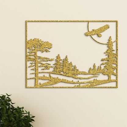 Dreveny obraz let orla-DREVTEX