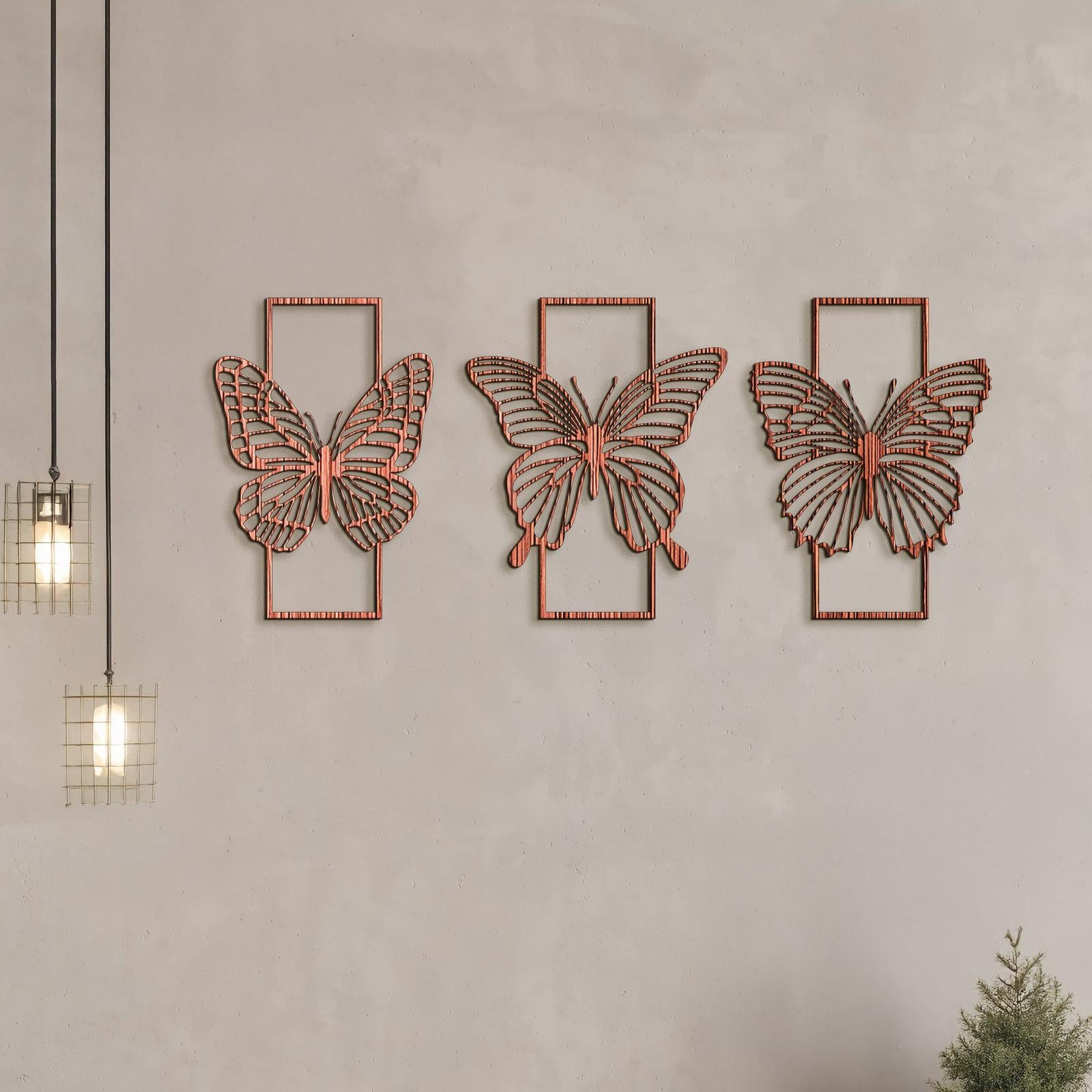 Trojdielna dekoracia Motyle-DREVTEX