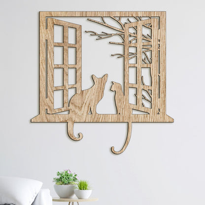 Drevena dekoracia macky-DREVTEX