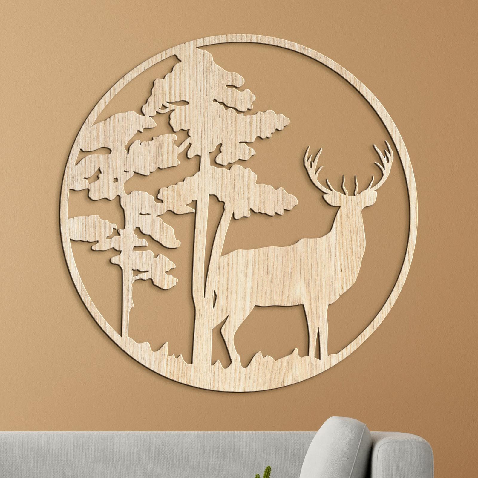 Drevený obraz Jelenia silueta-DREVTEX