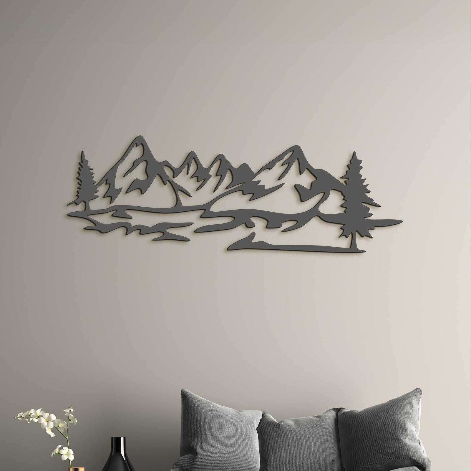 Dreveny obraz silueta hor-DREVTEX