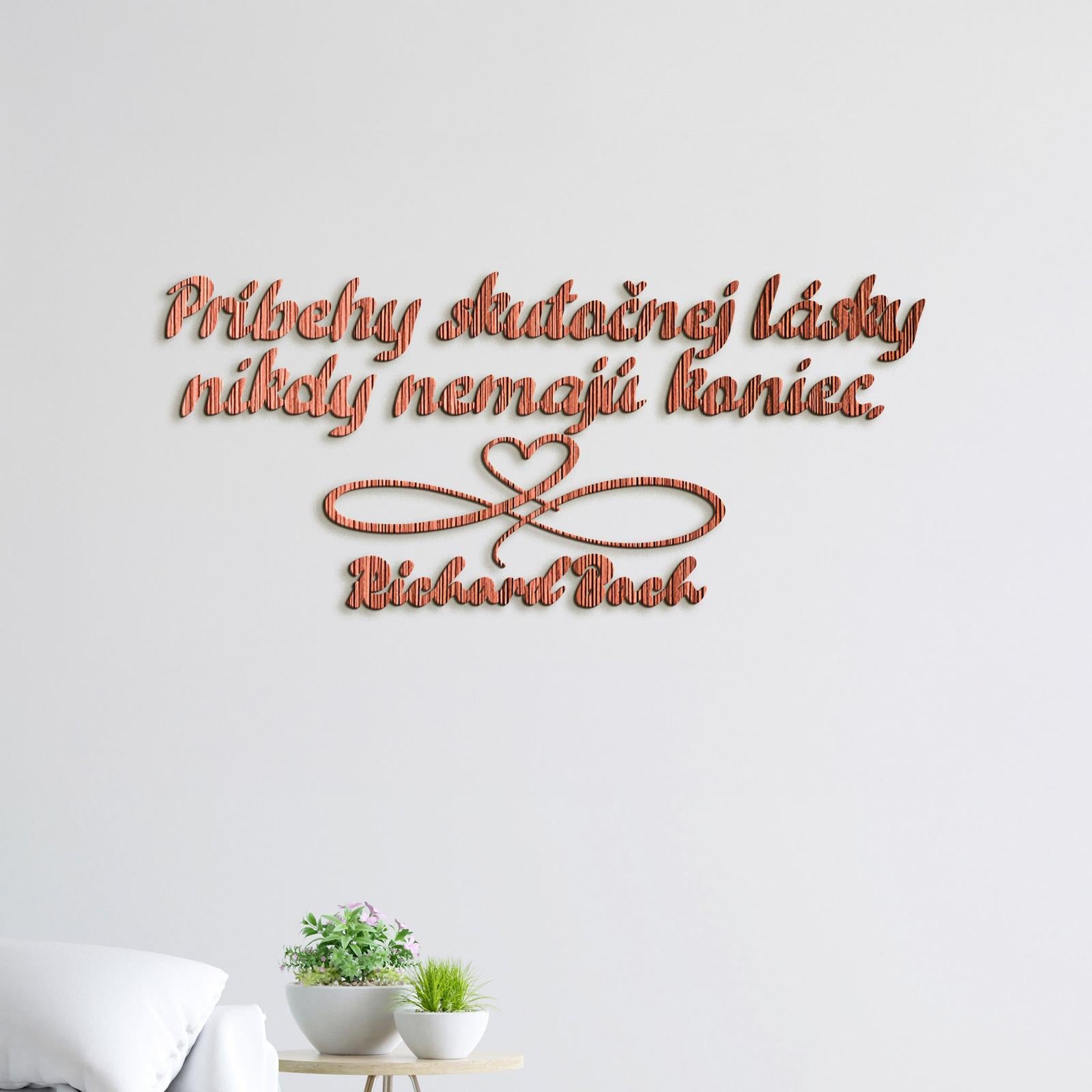 Drevený citát Príbehy skutočnej lásky-DREVTEX