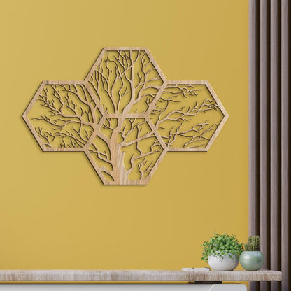 Drevený strom života motív včelieho úľa-DREVTEX