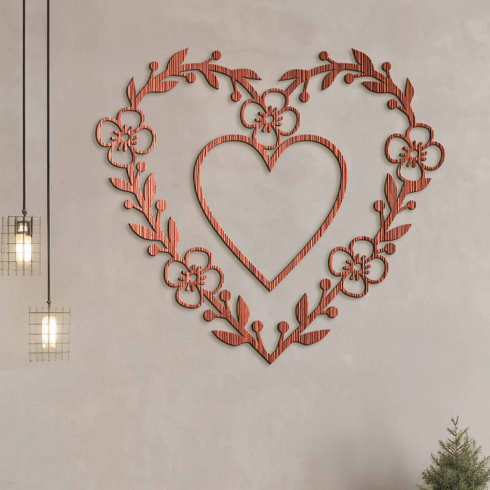 Romantický obraz na stenu HEART-DREVTEX