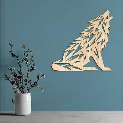 Drevený obraz Vyjúci vlk-DREVTEX